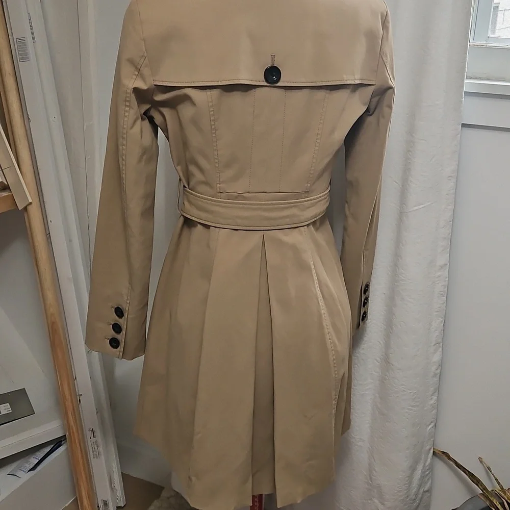 New York & Company Camel Double-Breasted Trench Coat - Picture 3 of 3